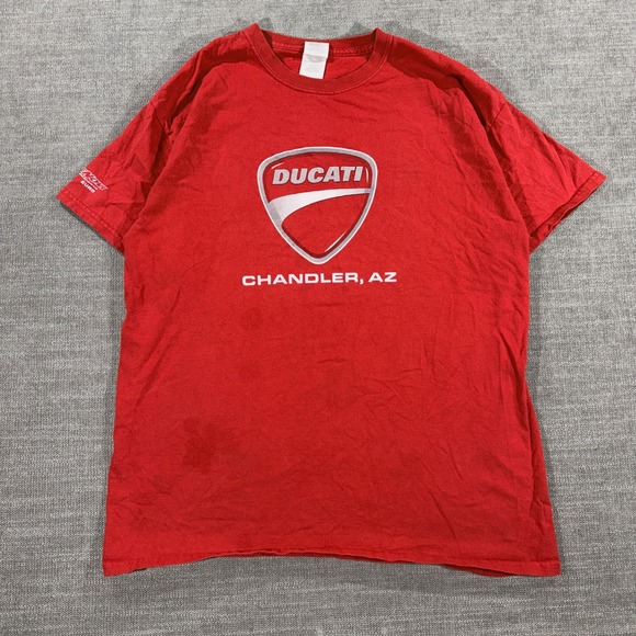 Gildan Ducati T-Shirt Mens Large Red Good Graphic Tee Chandler AZ RideNow